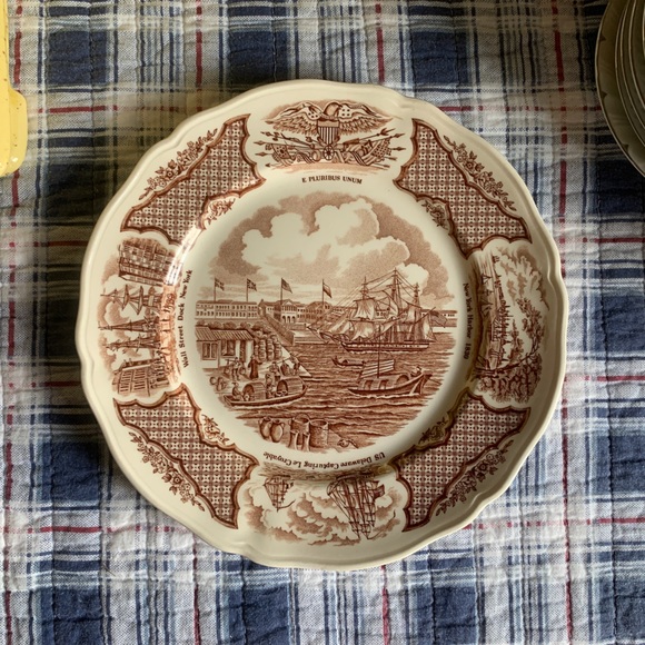 Alfred Meakin Other - Vintage Plate NY Wall Street Dock Fair Winds by Alfred Meakin Transfer